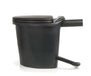 Biolan Simplett ecological toilet with insulated seat, charcoal color, vent hose visible, no power or water required.