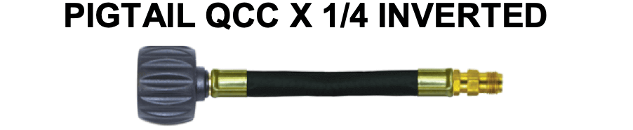 Martin 18-inch Inverted Pigtail QCC x 1/4 gas connector from Cabin Depot for reliable propane connections.