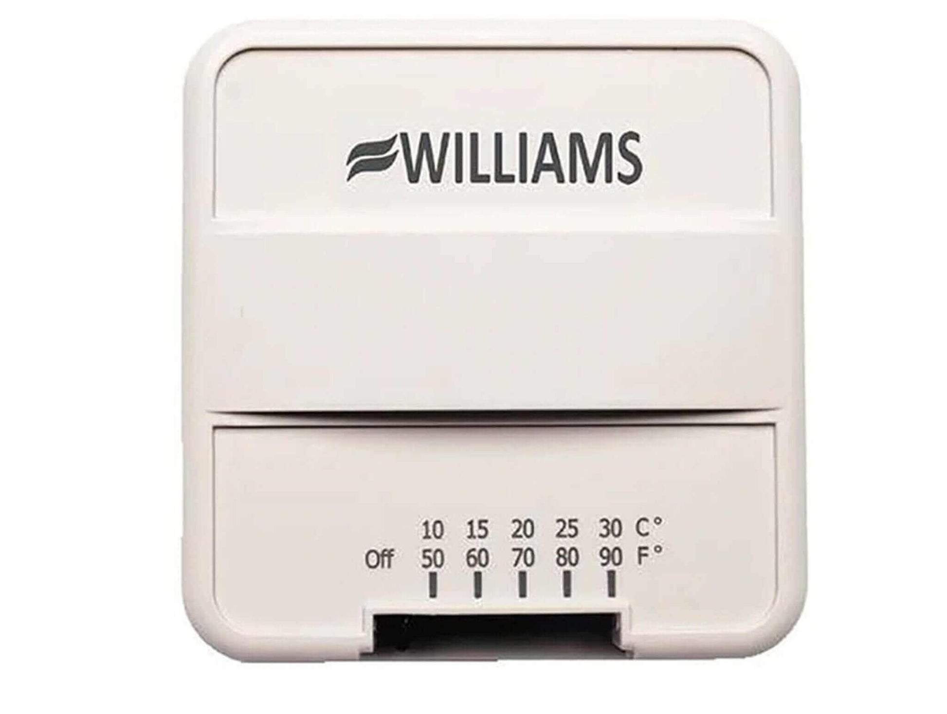 Williams Heater Wall Thermostat available at Cabin Depot, ideal for heater installation.
