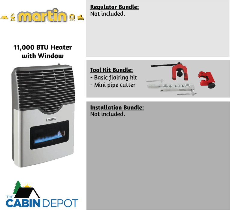 Martin 11,000 BTU Direct Vent Propane Heater MDV12VP - Heating, Ventilation & Air Conditioning by Bismar