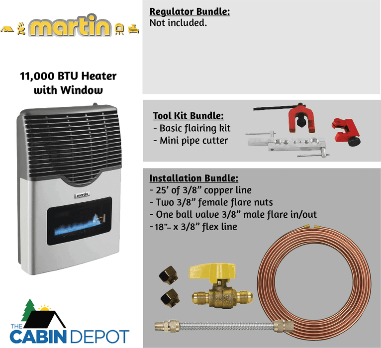 Martin 11,000 BTU Direct Vent Propane Heater MDV12VP - Heating, Ventilation & Air Conditioning by Bismar