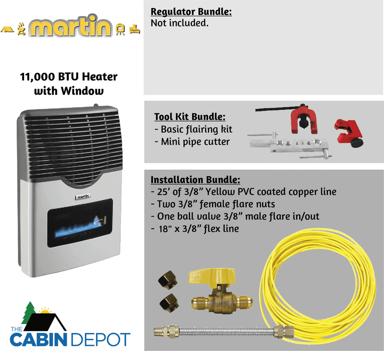 Martin 11,000 BTU Direct Vent Propane Heater MDV12VP - Heating, Ventilation & Air Conditioning by Bismar