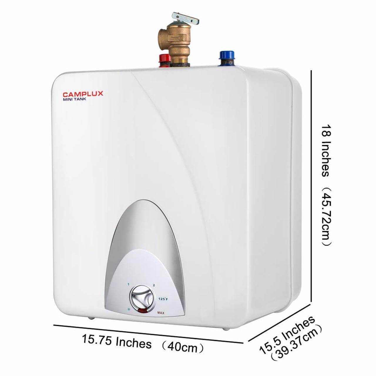 Camplux 6-Gallon Mini Tank Electric Water Heater - Cabin Depot exclusive, compact design, energy-efficient, ideal for outdoor use.