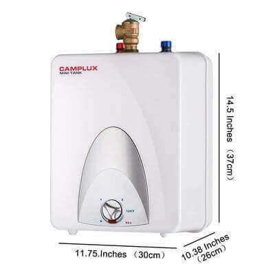 Camplux 2.5-Gallon Mini Tank Electric Water Heater - White - by Camplux