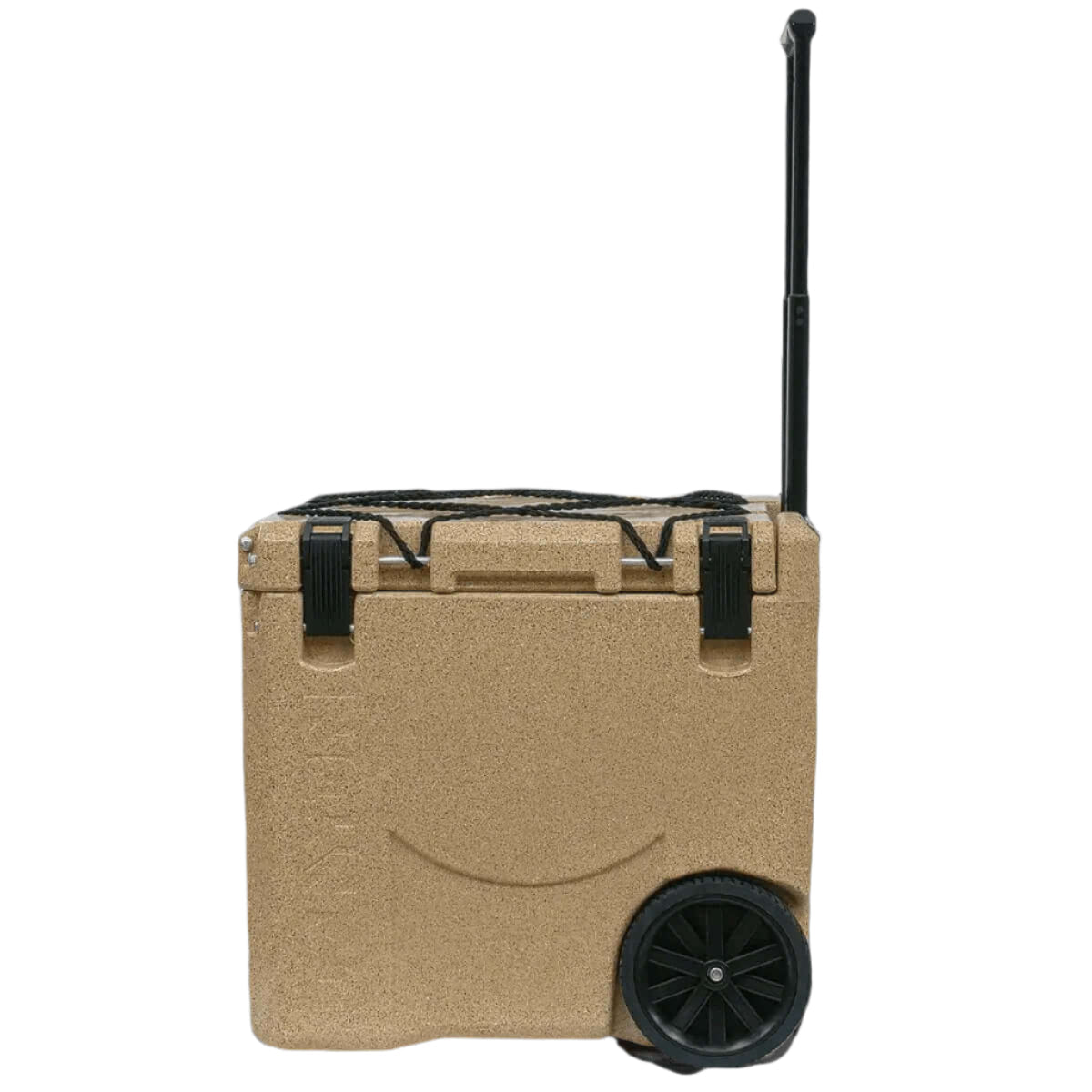 Canyon Coolers 30QT Mule Cooler in Sandstone with wheels, ideal for easy transport. Available at Cabin Depot.
