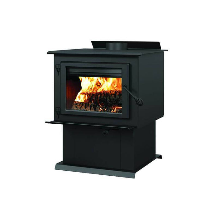 Century FW3500 Wood Stove, freestanding model, burning logs, high-efficiency, 2020 EPA certified, 110,000 BTU, in stock.