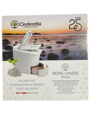 Cinderella 500 Pcs Bowl Liners for Incineration Toilets, eco-friendly toilet solution from Cabin Depot.