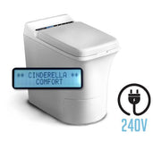Cinderella Comfort Incineration Toilet 240V from Cabin Depot, eco-friendly electric model made in Norway, low emissions.
