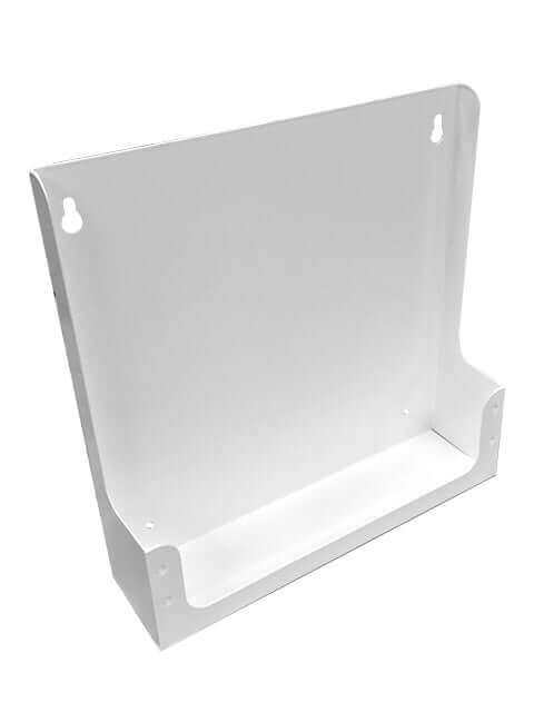 Wall-mounted white bracket for Cinderella Freedom incinerating toilet bundle