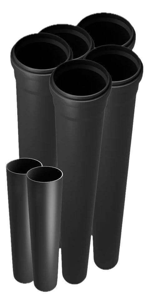 Cinderella Comfort Ventilation Installation Kit (Box 2) with UV-stabilized, matt black pipes for cabin use - Cabin Depot