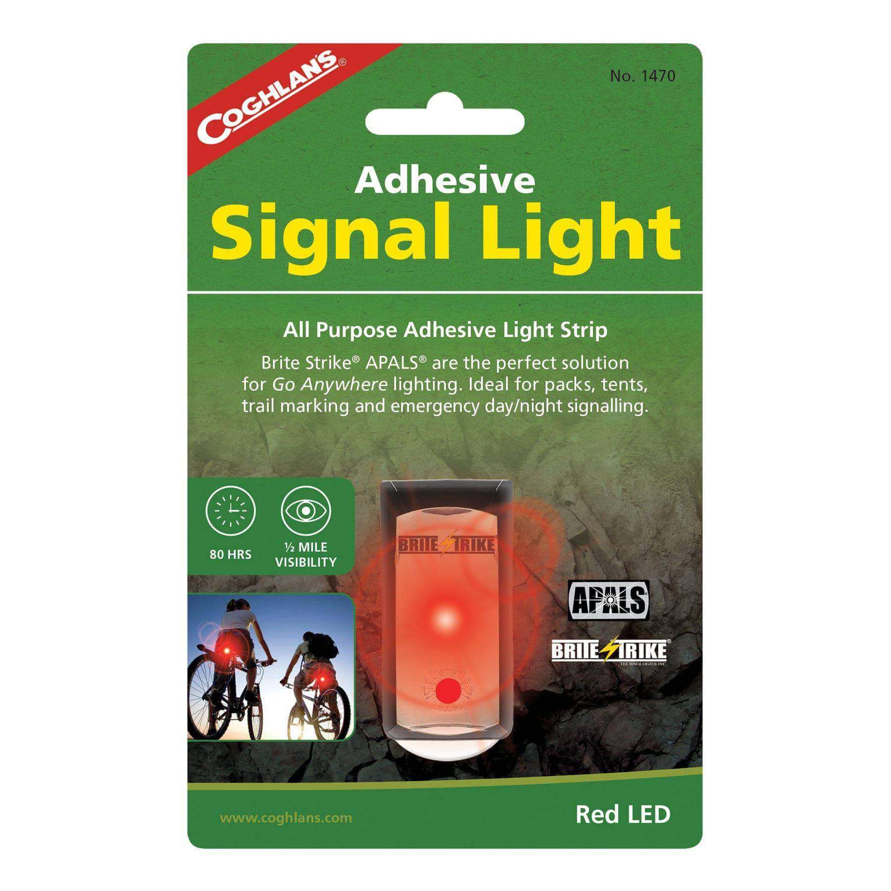 Coghlans Adhesive Signal Light - Red LED for packs, tents, trail marking, emergency. Buy now at Cabin Depot, perfect for campers and hikers.