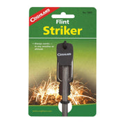 Coghlans Flint Striker fire-starting tool packaging, available at Cabin Depot, featuring durable ferro-cerrium rod for reliable sparks.