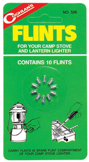 Coghlans Flints 10 Pack for Zippo lighter, camp stove, lantern. Essential fire starter tool from Cabin Depot.