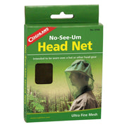 Coghlans No-See-Um Head Net packaging, ultra-fine mesh insect protection, fits over headwear, available at Cabin Depot.