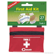 Coghlans Trek I First Aid Kit - 27 items in a red nylon case, ideal for outdoor use. Available at Cabin Depot.