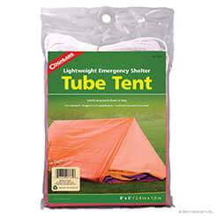 Coghlans Tube Tent package, lightweight and fire retardant shelter for 2 people, available at Cabin Depot.