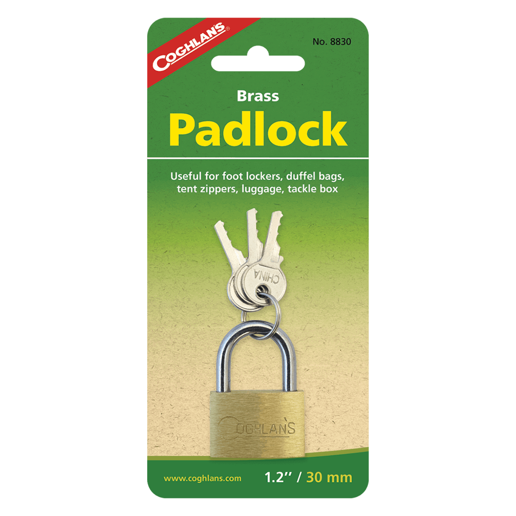 Coghlans Brass Padlock with Keys, 1.19” (30 mm) - Cabin Depot Durable Keyed Padlock, Ideal for Luggage and Security Needs.