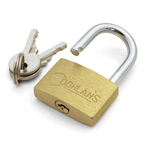 Coghlans Brass Padlock with three keys, 1.19-inch, durable brass construction, ideal for secure locking needs.