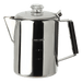 Coghlans 9 Cup Coffee Pot with clear dome and wood handle, made of durable stainless steel, perfect for camping and kitchen use.