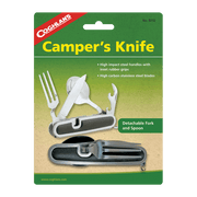 Coghlans Camper's Knife folding cutlery set with detachable fork and spoon, ideal multi-tool for outdoor use, available at Cabin Depot.