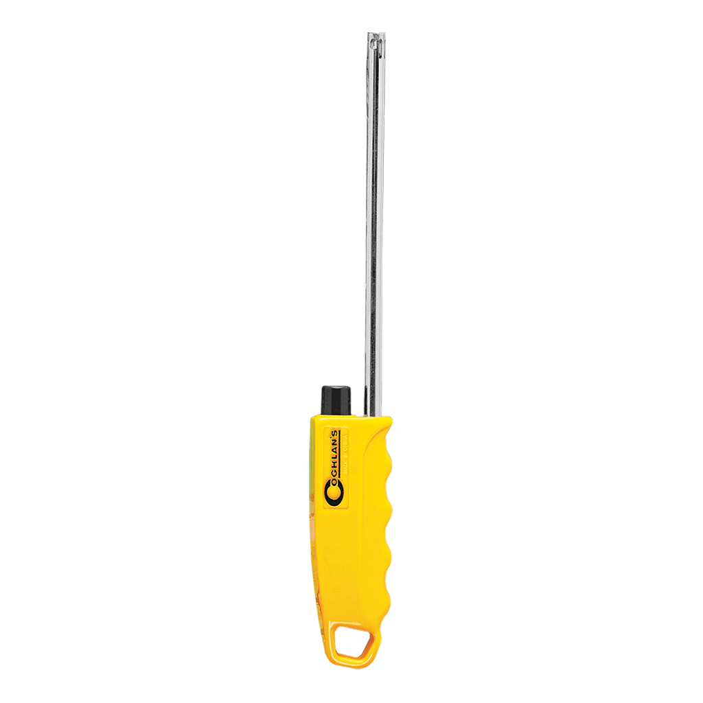 Coghlans Piezo Camp Stove Lighter, durable and watertight, ideal for camping. Available at Cabin Depot. Total length: 11 inches.