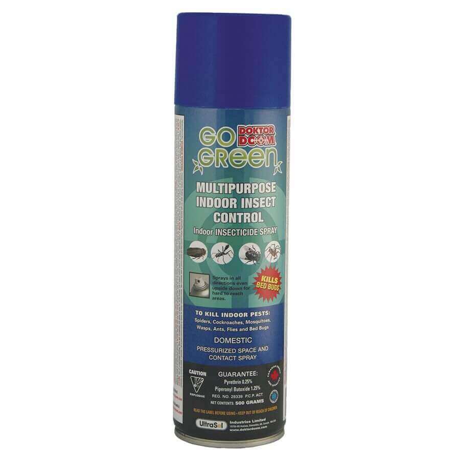 Doktor Doom 500g Go Green Indoor Insect Killer with Pyrethrin, available at Cabin Depot for house plants pest control.