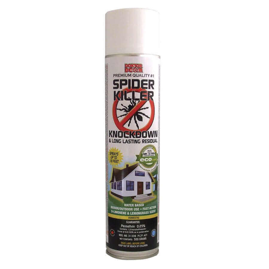 Doktor Doom 500g Spider Killer Spray, Knockdown & Long Lasting, Cabin Depot, Eco-friendly Lemongrass Scent, Indoor/Outdoor Use