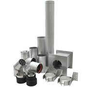 SBI 3" Vortex Pellet Vent Ground Floor Kit with stainless steel and galvalume components from Cabin Depot.