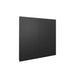 SBI 60" x 64 1/8" modular heat shield system for solid fuel cookstoves in black, featuring wall panels and brackets for safety.