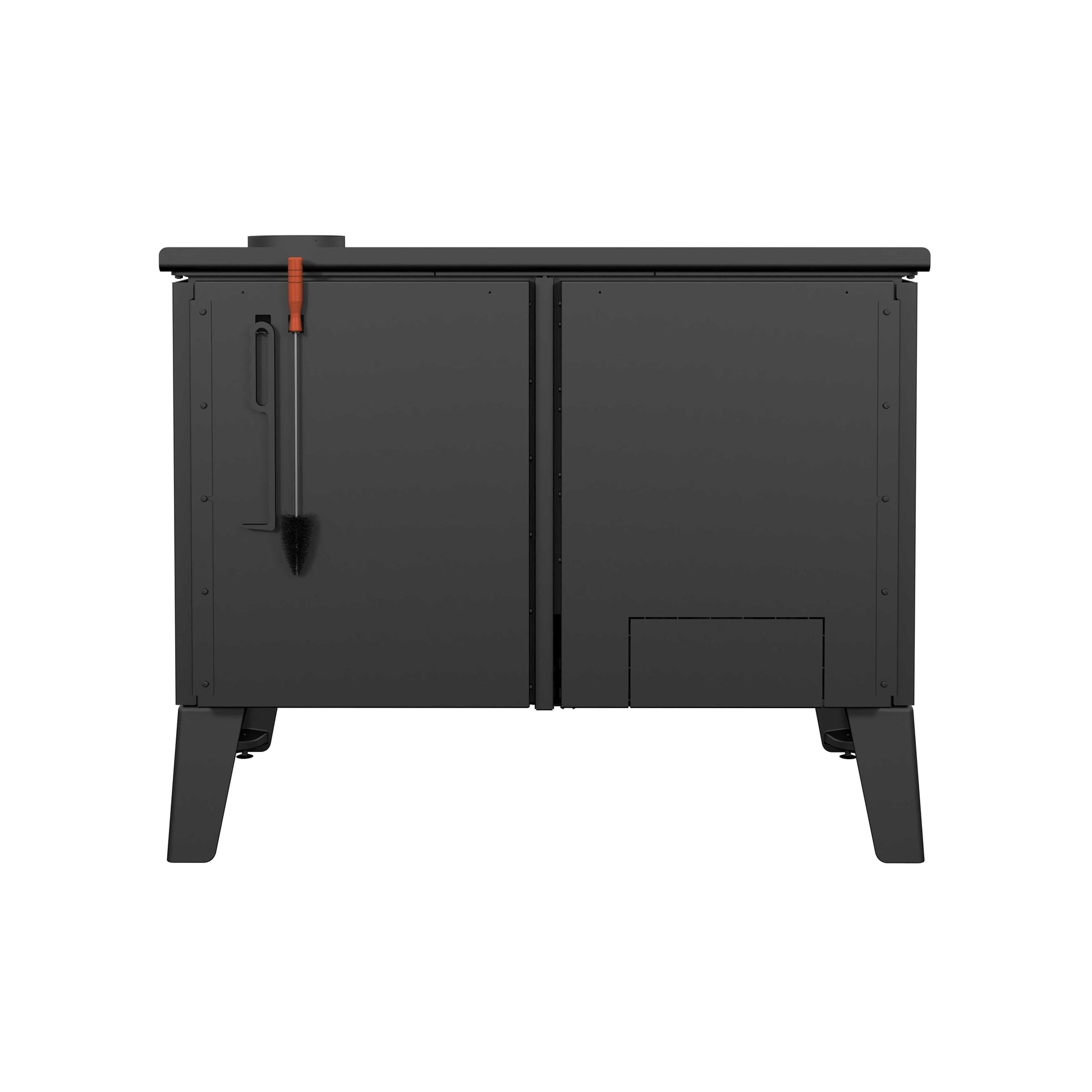 Drolet Chic-Choc Cook Stove from Cabin Depot, ideal for traditional cooking and heating with large oven and steel surface.