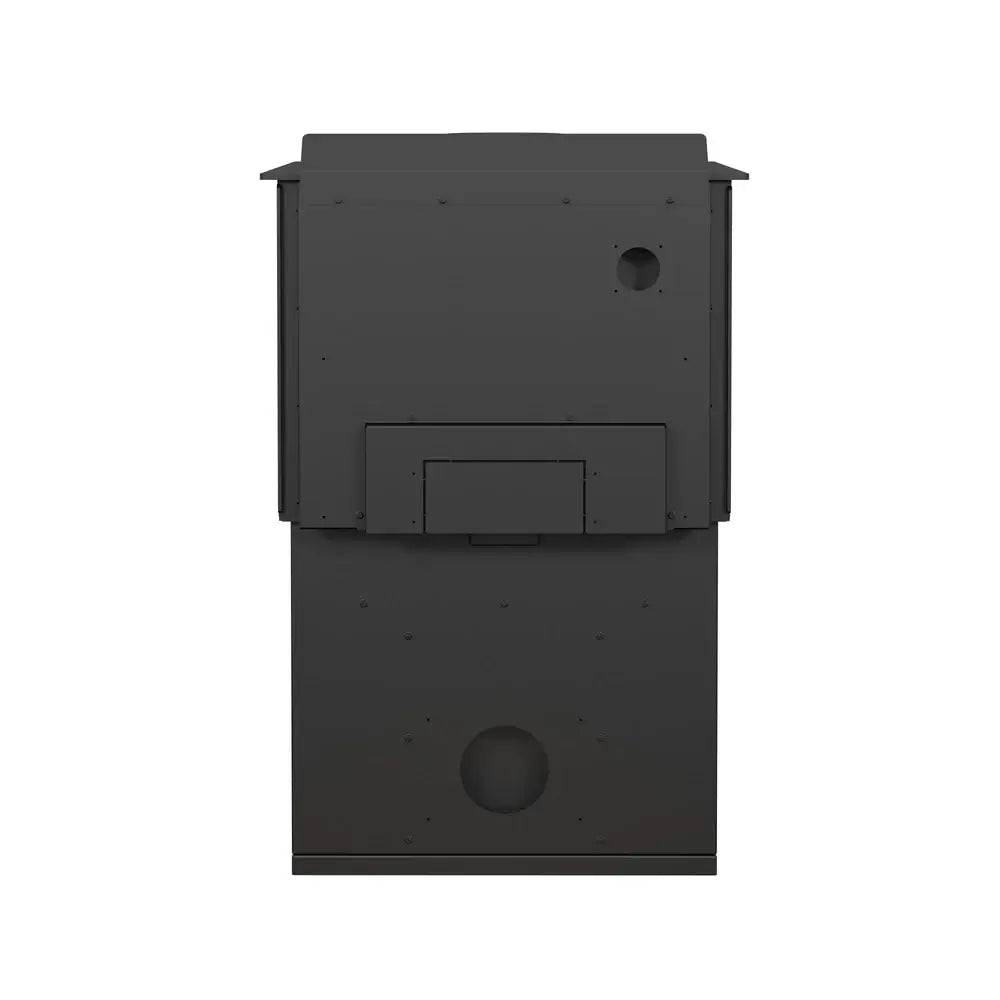 Drolet Deco Alto Wood Furnace for Cabin Depot, efficient 75,000 BTU/h heating, ideal for spaces up to 2,100 ft², eco-friendly design.