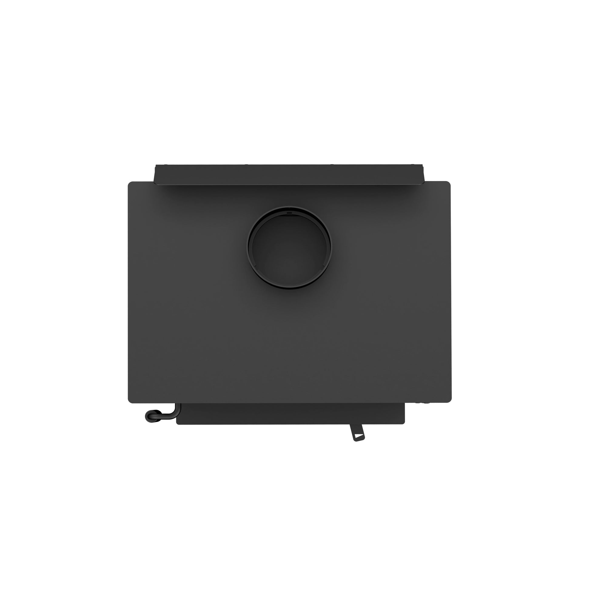 Top view of Drolet Deco II Wood Stove, available at Cabin Depot. Modern design with storage space. EPA 2020 certified. Free shipping offer.