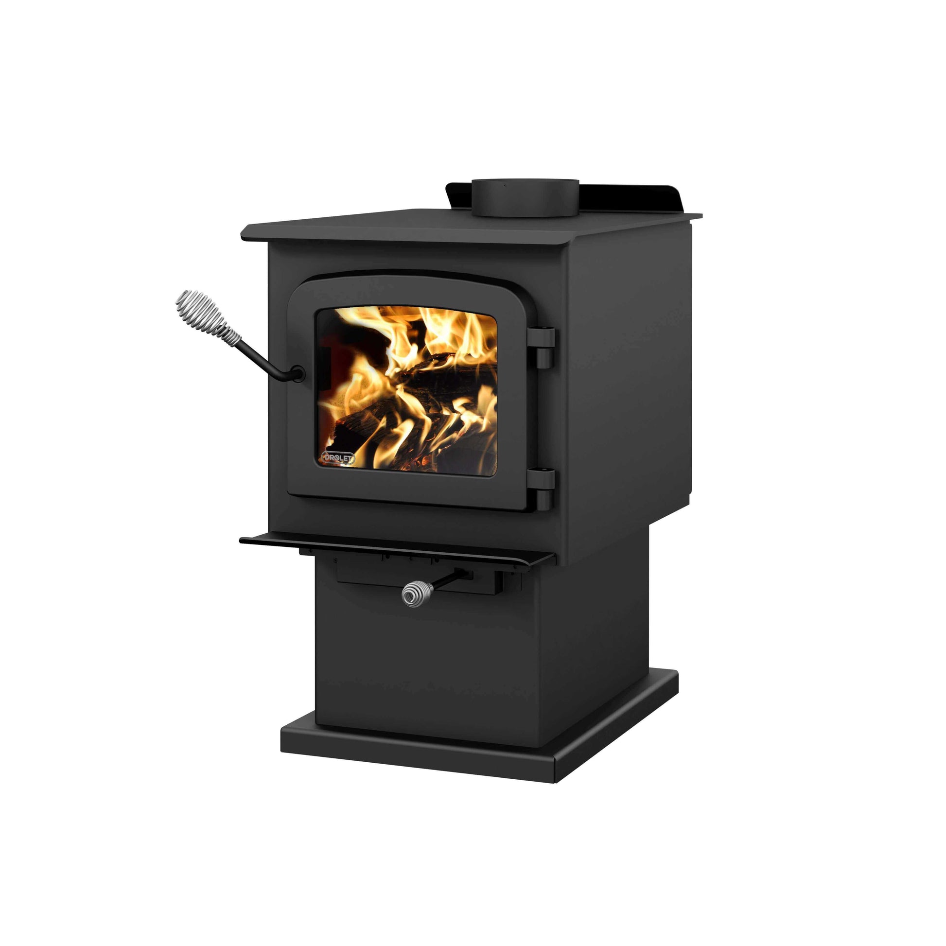 Drolet Escape 1200 Wood Stove from Cabin Depot, compact unit for homes up to 1,200SF, EPA certified, 45,000 BTU/h heat output