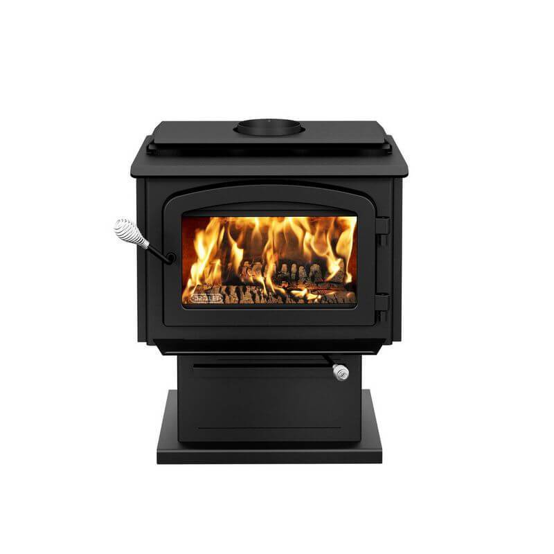 Drolet Escape 1500 Wood Stove at Cabin Depot, eco-friendly heating for homes up to 1,800 ft² with 65,000 BTU output.