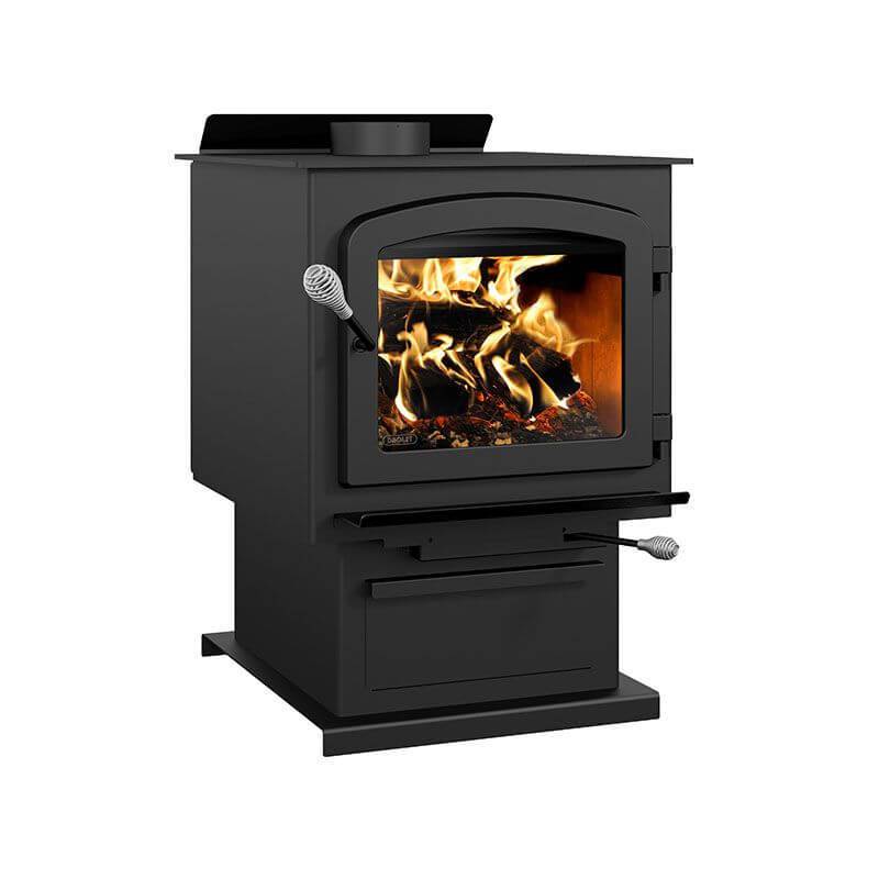 Drolet Myriad III Wood Stove With Blower - Eco-friendly, 90,000 BTU/h heating, ideal for 2,300 ft², available at Cabin Depot.