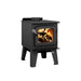 Drolet Spark II Wood Stove, compact design, heats up to 1,200 ft², 45,000 BTU/h, EPA certified, non-catalytic, efficient heating.