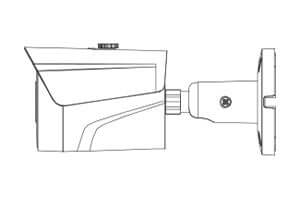 Lorex 4K IP Bullet Camera white profile view, Cabin Depot security solution with ultra HD video and night vision.