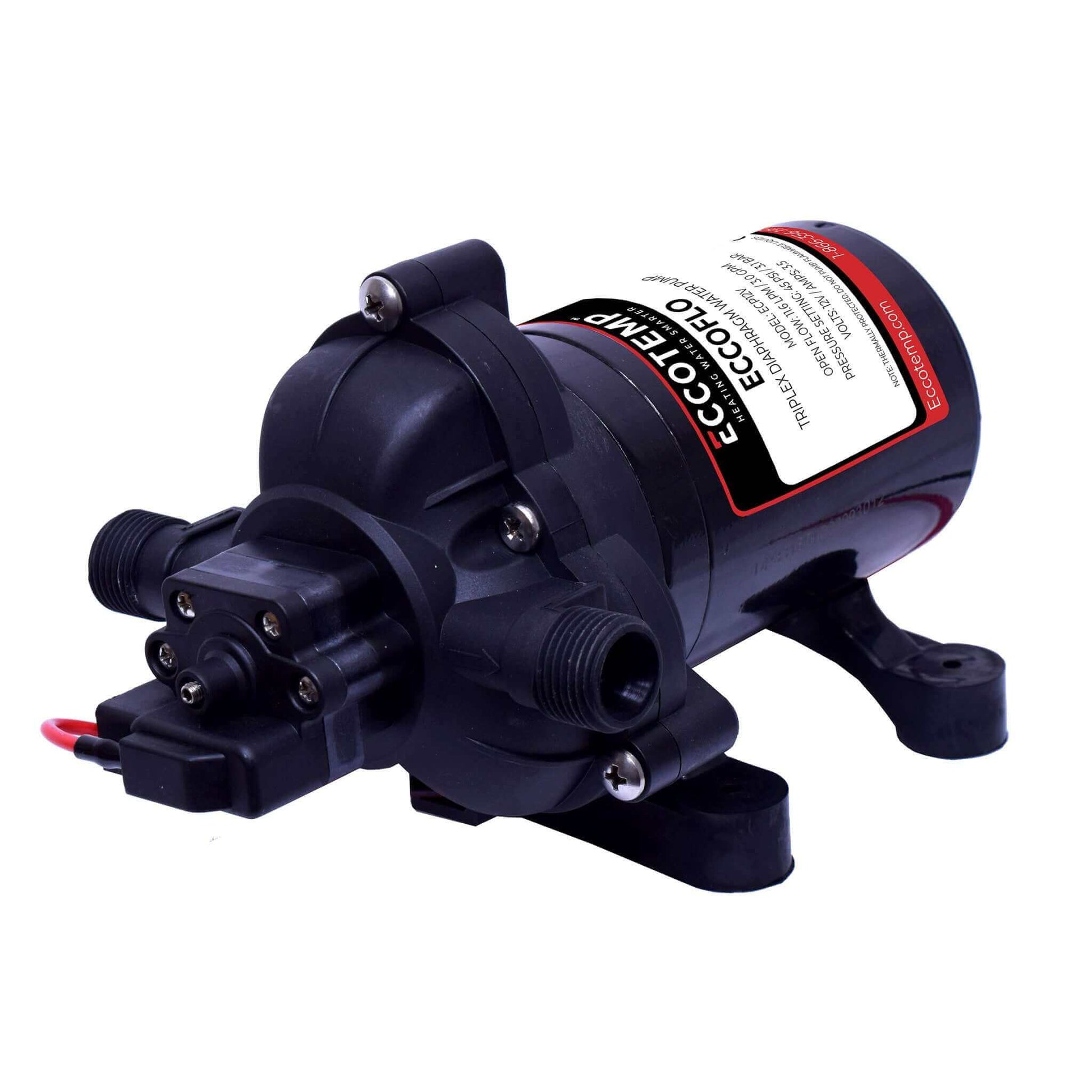 Eccotemp 12V Eccoflo Diaphragm Pump Strainer for portable water solutions, available at Cabin Depot. Ideal for boosting water pressure.