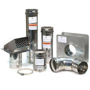 Eccotemp 4" Horizontal Vent Kit for 45HI, EL22i, SH22-I tankless heaters available at Cabin Depot, featuring stainless steel components.