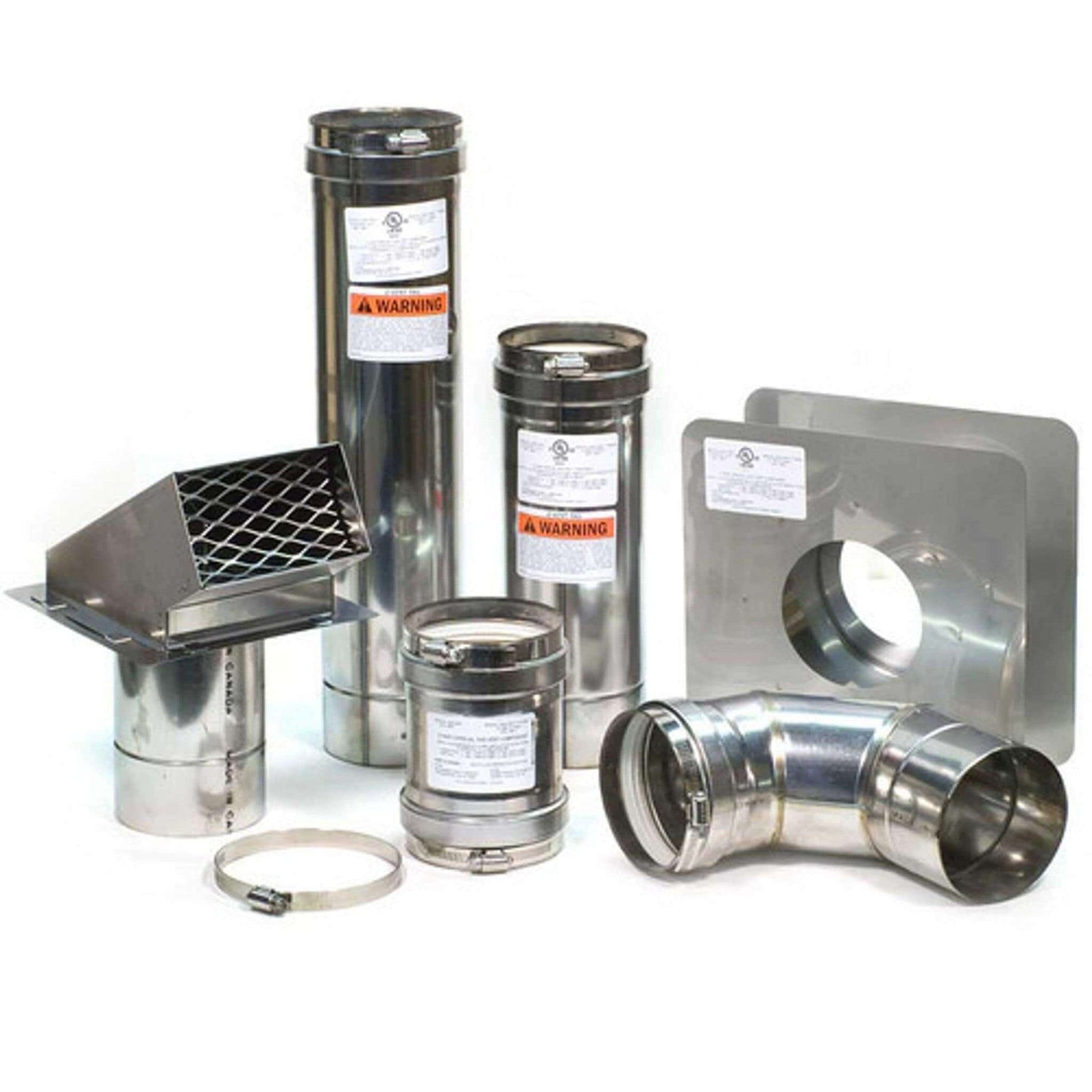 Eccotemp 4" Horizontal Vent Kit for 45HI, EL22i, SH22-I tankless heaters available at Cabin Depot, featuring stainless steel components.