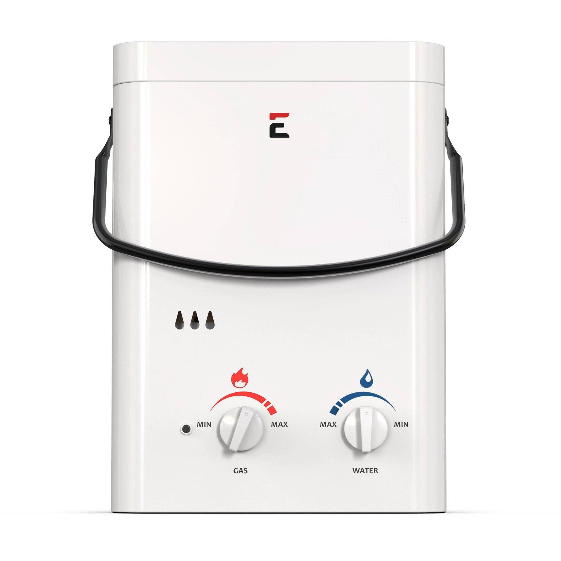 Eccotemp L5 tankless water heater for campsites and cabins, available at Cabin Depot. Portable design with easy-to-use controls.