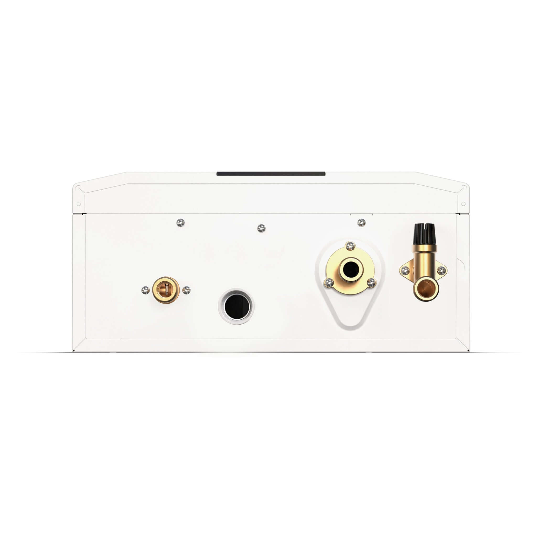 Back view of Eccotemp 4.0 GPM SmartHome Liquid Propane Indoor Tankless Water Heater available at Cabin Depot