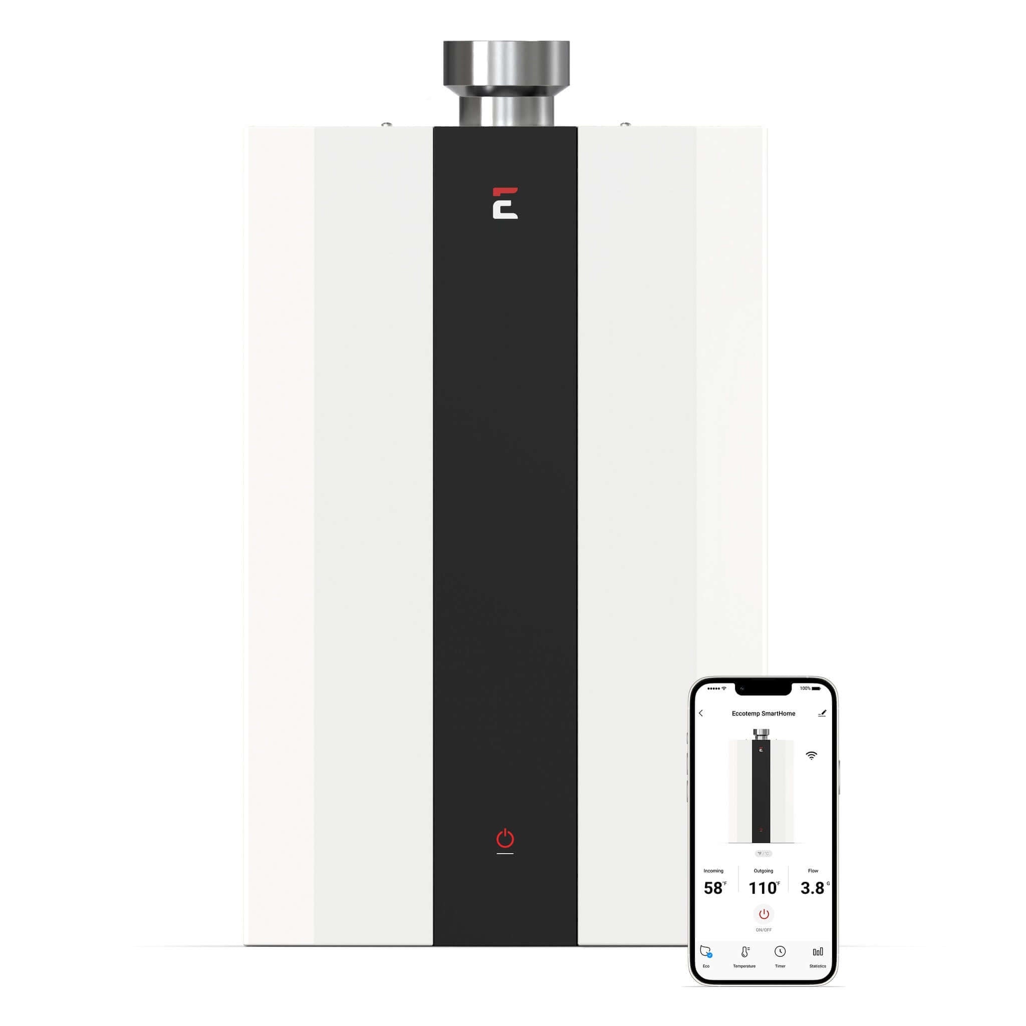 Eccotemp 4.0 GPM SmartHome Indoor Tankless Water Heater with app control, available at Cabin Depot.