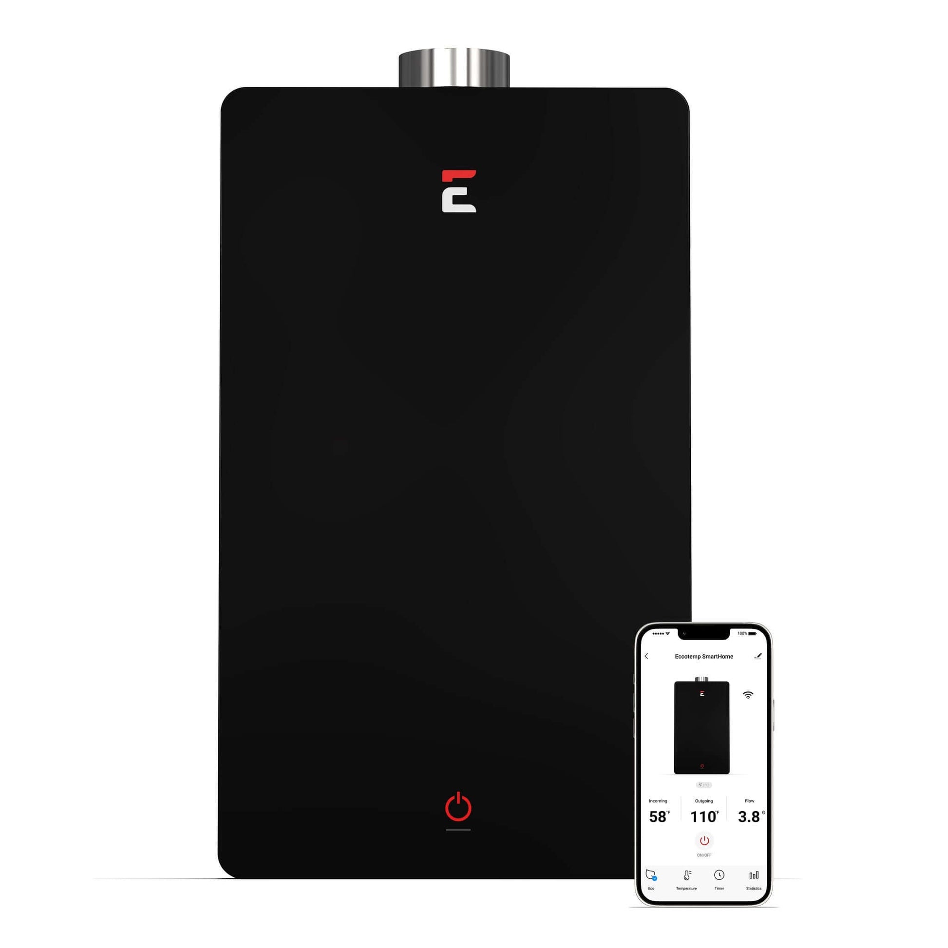 Eccotemp SmartHome 4.5 GPM Propane Indoor Tankless Water Heater, eco-friendly, sleek design from Cabin Depot.