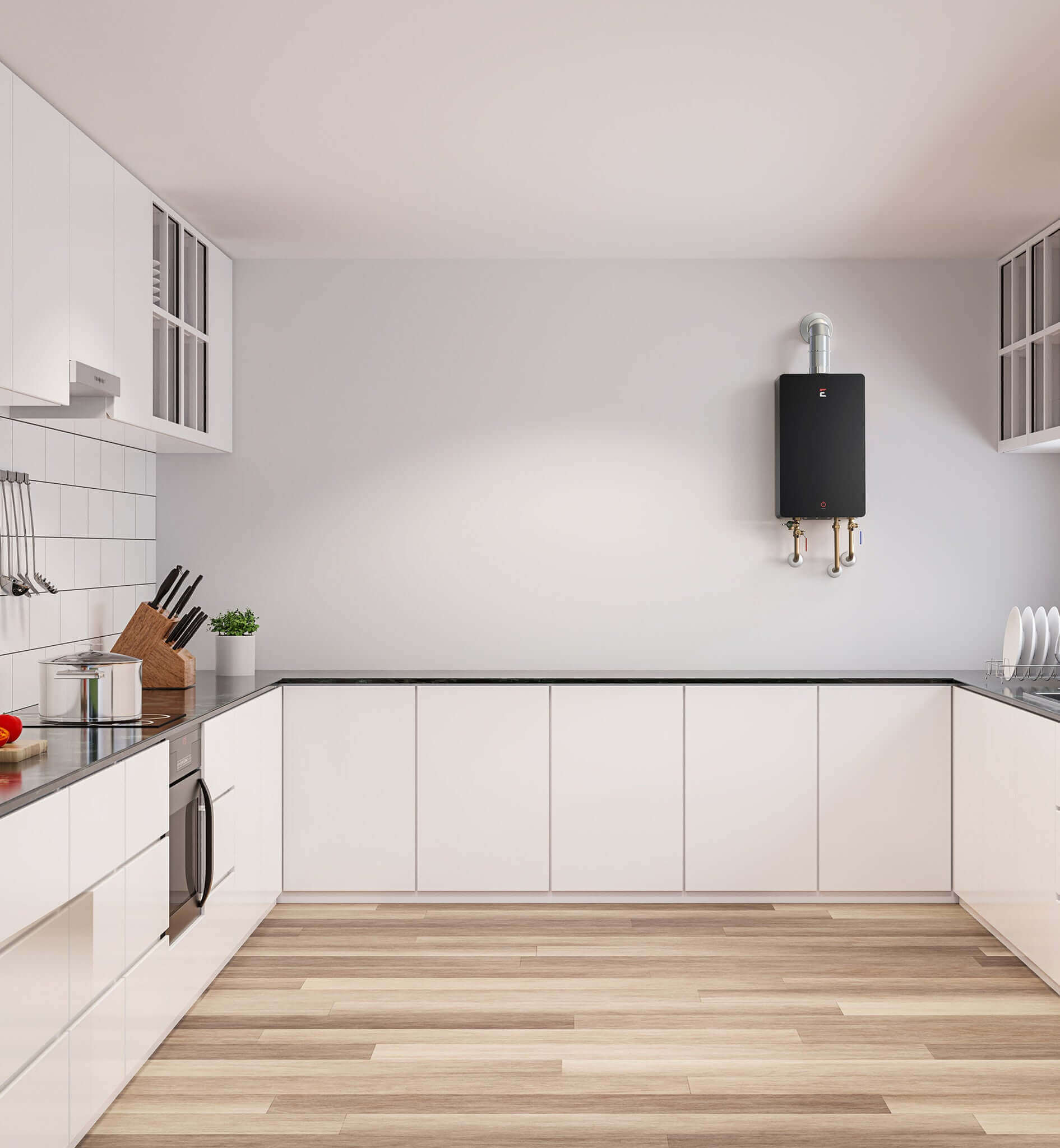 Eccotemp 4.5 GPM SmartHome Tankless Water Heater in modern kitchen by Cabin Depot