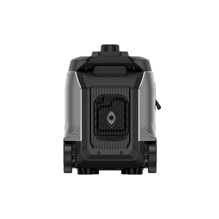 EcoFlow Smart Generator 4000 Dual Fuel front view showing innovative design and connectivity for enhanced power efficiency.