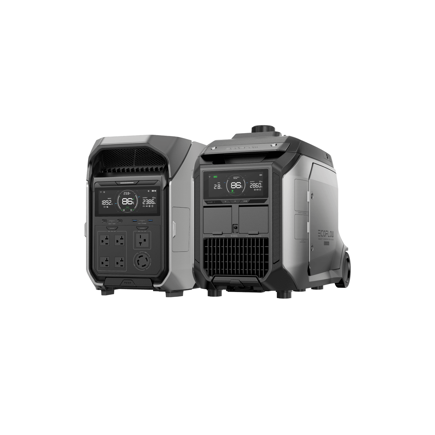 EcoFlow 4000W Dual Fuel Smart Generator, compatible with DELTA Pro & DELTA 2 Max, available at Cabin Depot for enhanced power efficiency.