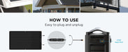 Diagram showing how to connect EcoFlow 100W Flexible Solar Panel to a power station using an XT60 input port.