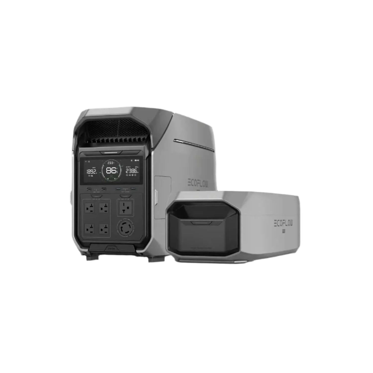 EcoFlow DELTA Pro 3 Portable Power Station with Extra Battery from Cabin Depot, 8kWh capacity for home appliances.