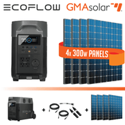 EcoFlow DELTA Pro Portable Power Station Solar Kit with 4x 300W Panels from Cabin Depot